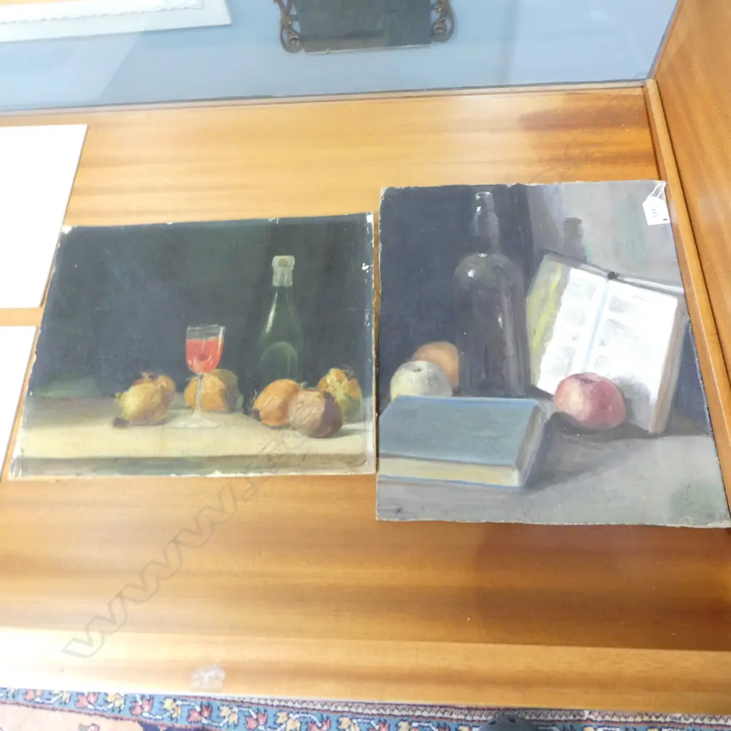 2 UNFRAMED STILL LIFE OILS; DESMOND DIGBY 450x330mm, OTHER 315x390mm Image 1++