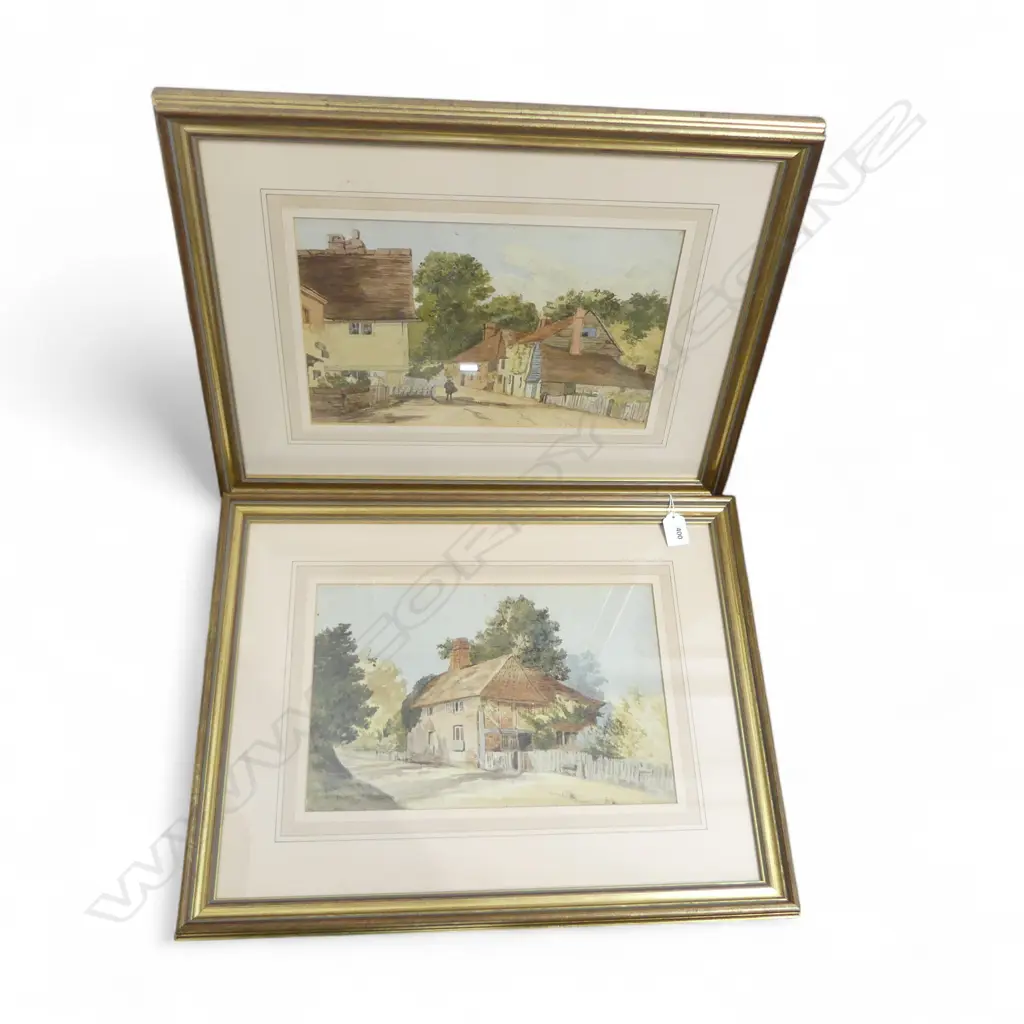 2 UNSIGNED PAINTINGS COUNTRY SCENES 220x340mm Image 1++