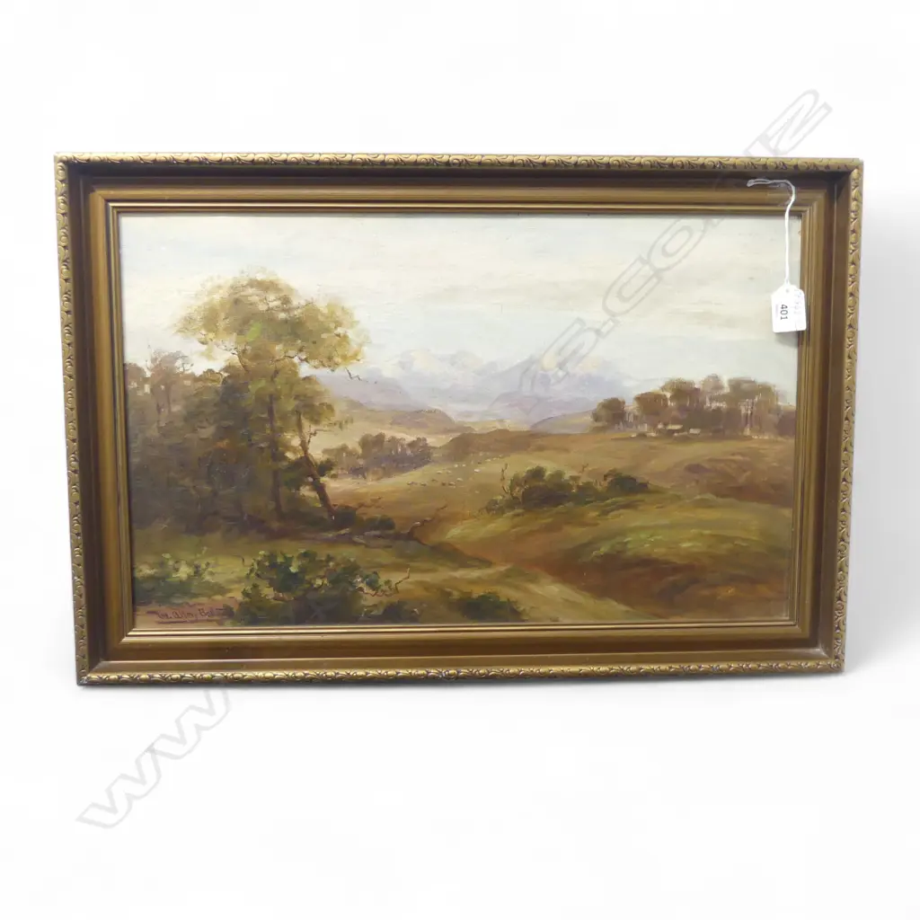 W ALLEN BOLLARD, SOUTH ISLAND SCENE, OIL ON BOARD, SIGNED & DATED 08, 320 x 520mm Image 1++