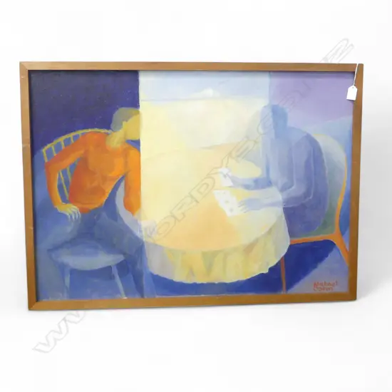 MICHAEL OATEN 'THE FORTUNE TELLER' ACRYLIC ON BOARD 585x825mm