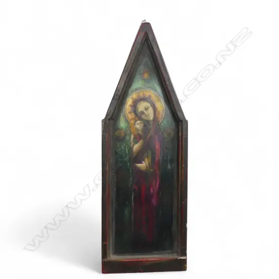 PAINTED WOODEN RELIGIOUS PANEL 780x270mm