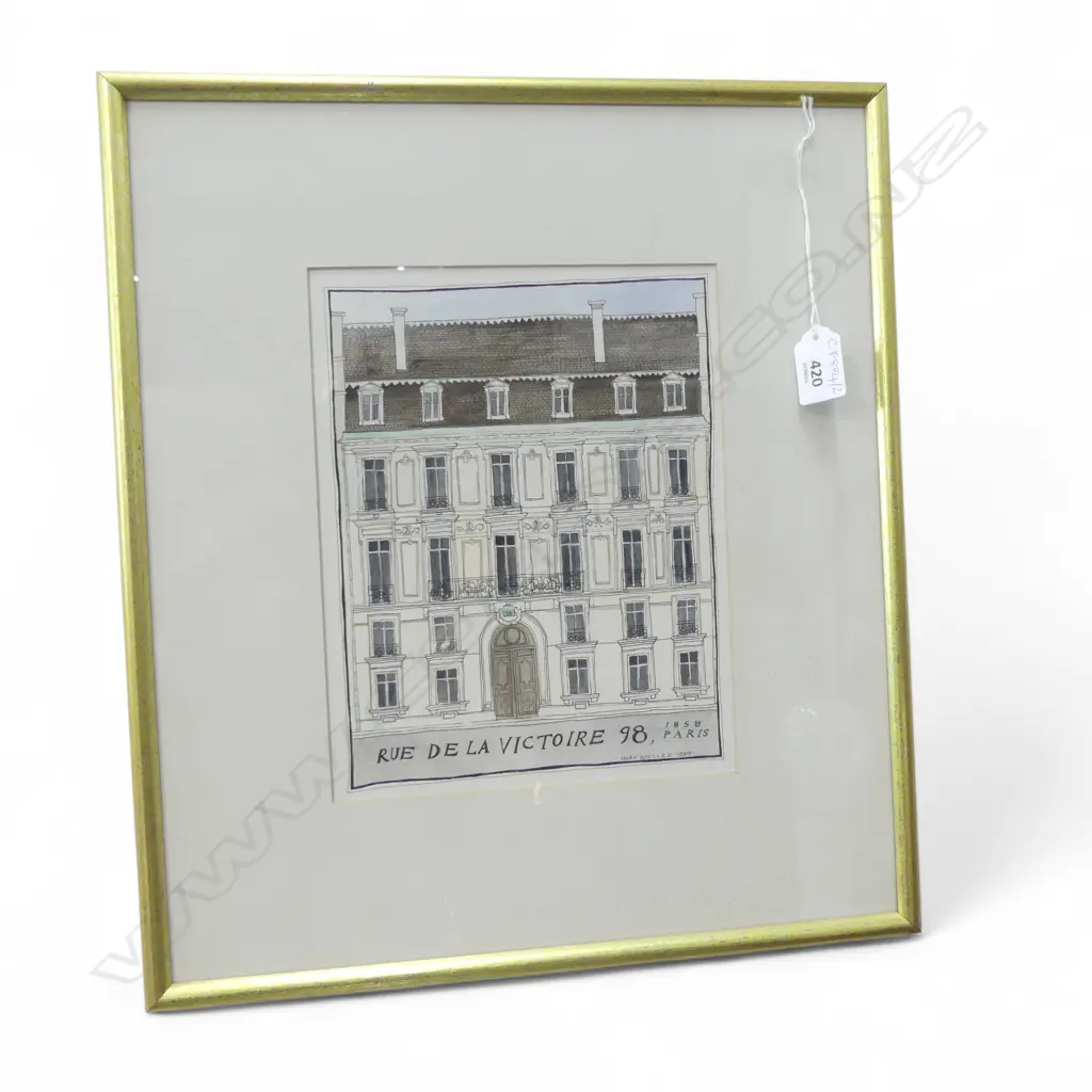 MARK WOOLLER 'RUE DE LA VICTOIRE 98' WC 1994 240x190mm Image 1++