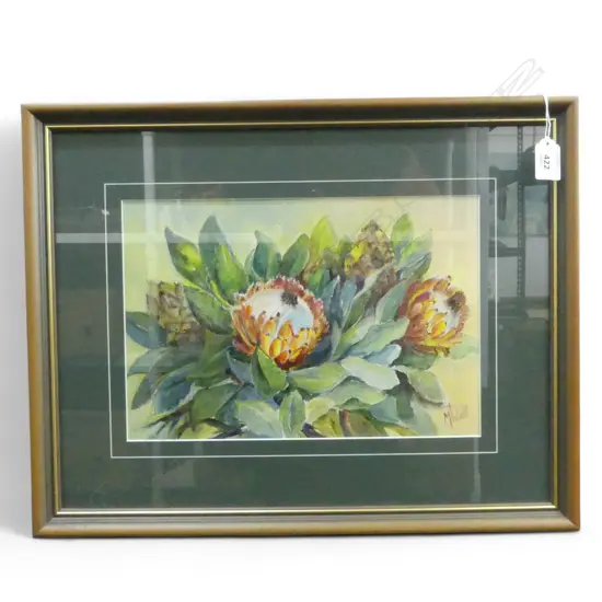 M. WATT, FLORAL STILL LIFE, 210x310mm