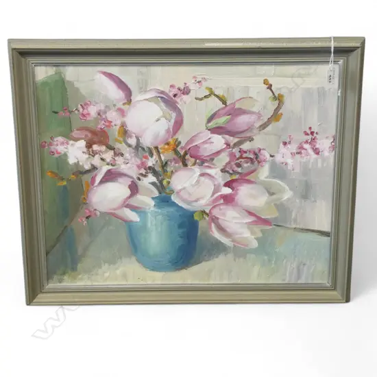 PEGGY SPICER, PINK TRANQUILLITY, OIL ON BOARD, 370x450mm