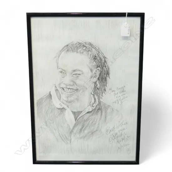 KARL SIM SIGNED C.F. GOLDIE PORTRAIT OF TANA UMAGA 440x310mm