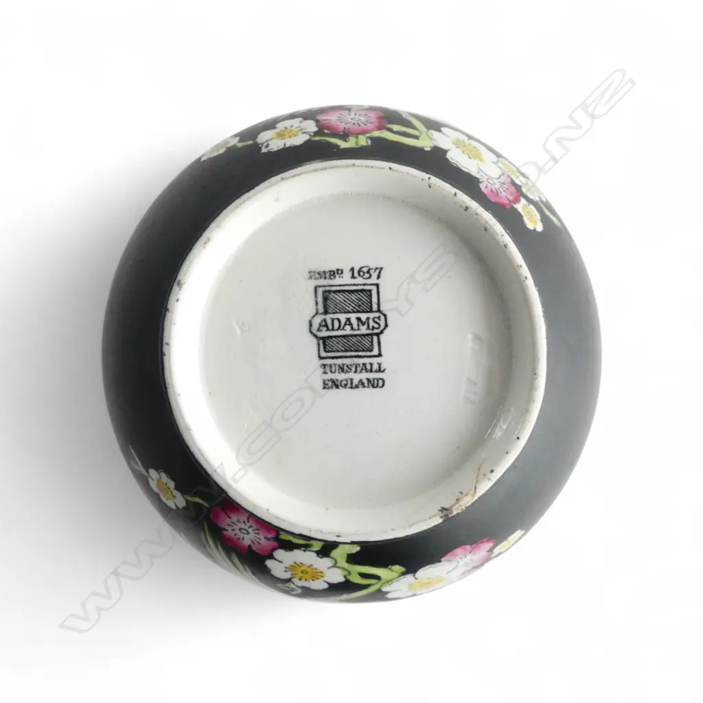 Two Adams Tunstall Art Nouveau vessels decorated with birds on blossom branches. H.110mm. Sugar bowl with no lid. Image 1++