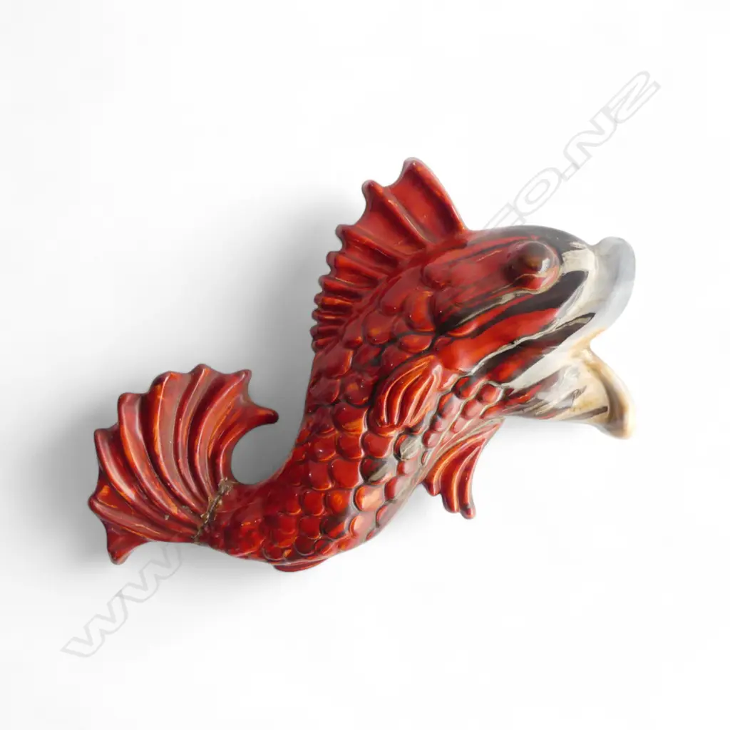 CLARICE CLIFF FISH WALL POCKET VASE H.280mm repaired Image 1++