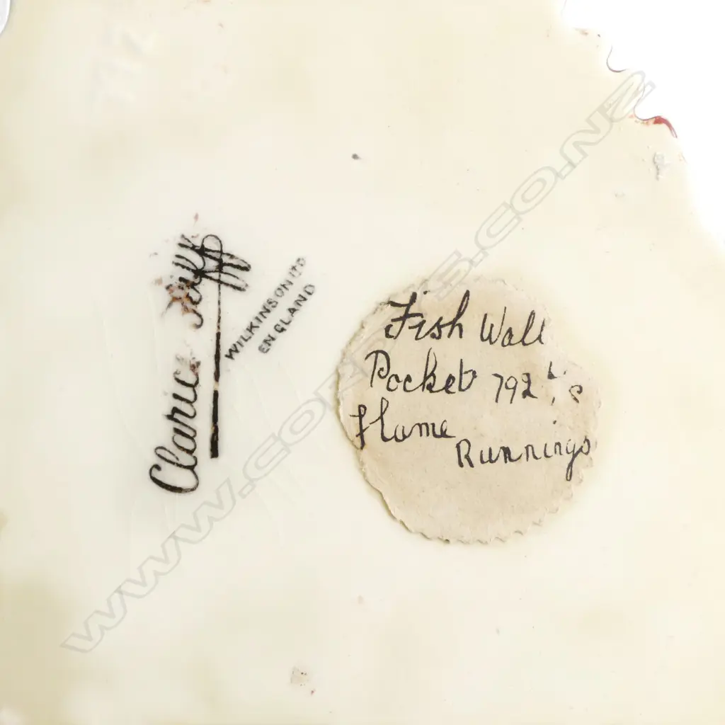 CLARICE CLIFF FISH WALL POCKET VASE H.280mm repaired Image 1++