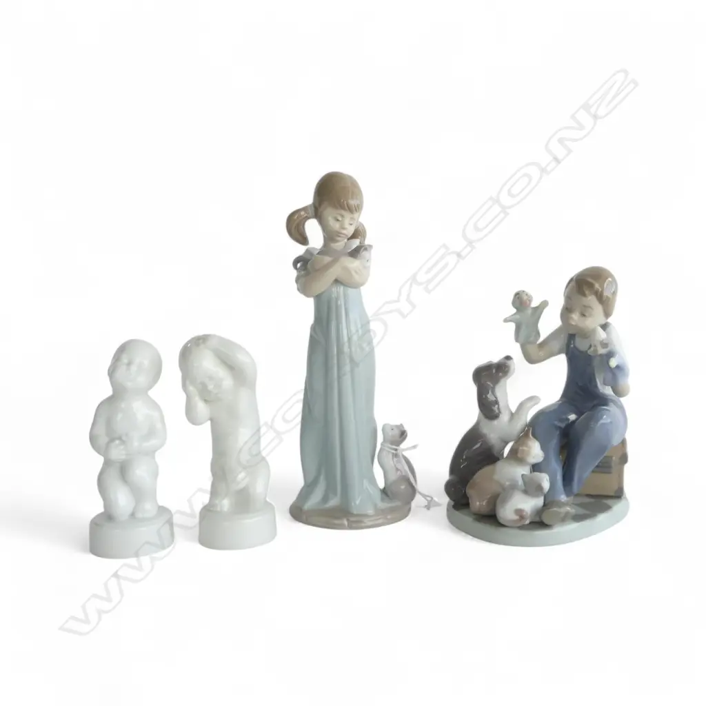 2 LLADRO #5743 'DON'T FORGET ME' H.200mm & #5736 'PUPPET SHOW' + PR B&G DENMARK BABIES H.110mm Image 1++