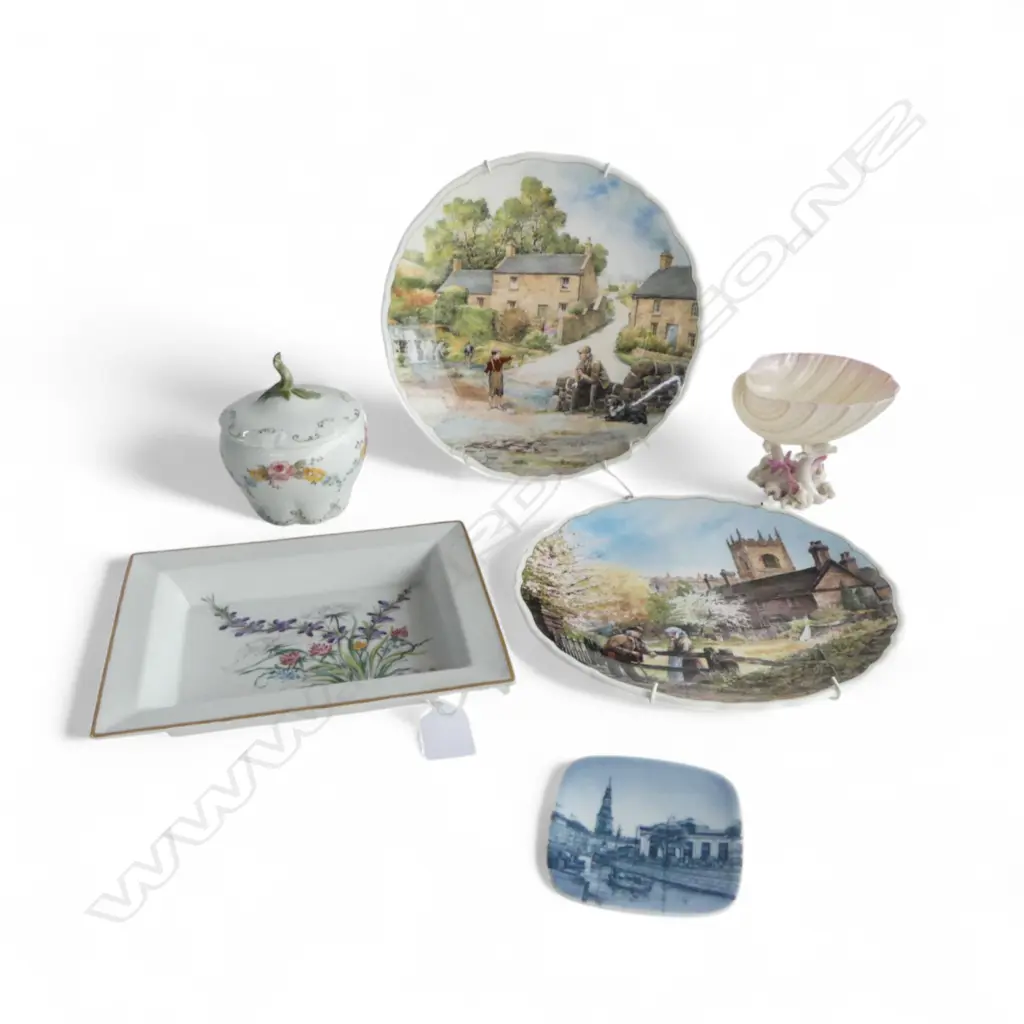 2 ROYAL DOULTON 'VILALGE LIFE' PLATES, BELLEEK , COPENHAGEN DISH, LIMOGES DISH & OTHER Image 1++