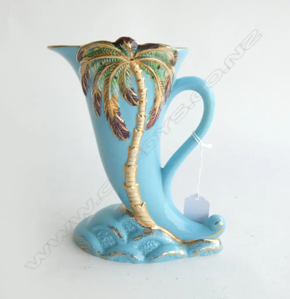 BESWICK LIGHT BLUE PALM VASE , H.180mm Image 1++