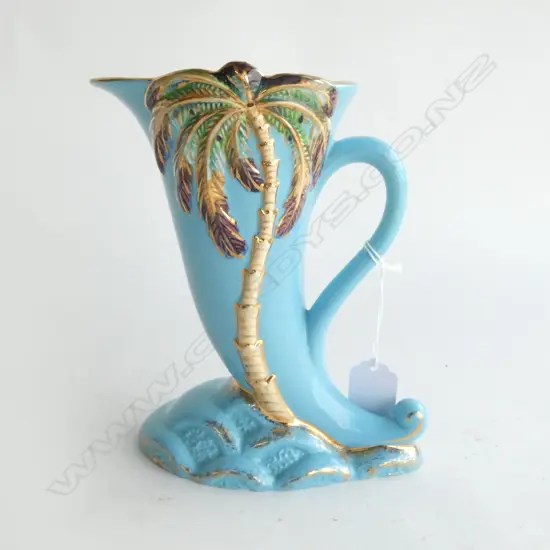 BESWICK LIGHT BLUE PALM VASE , H.180mm