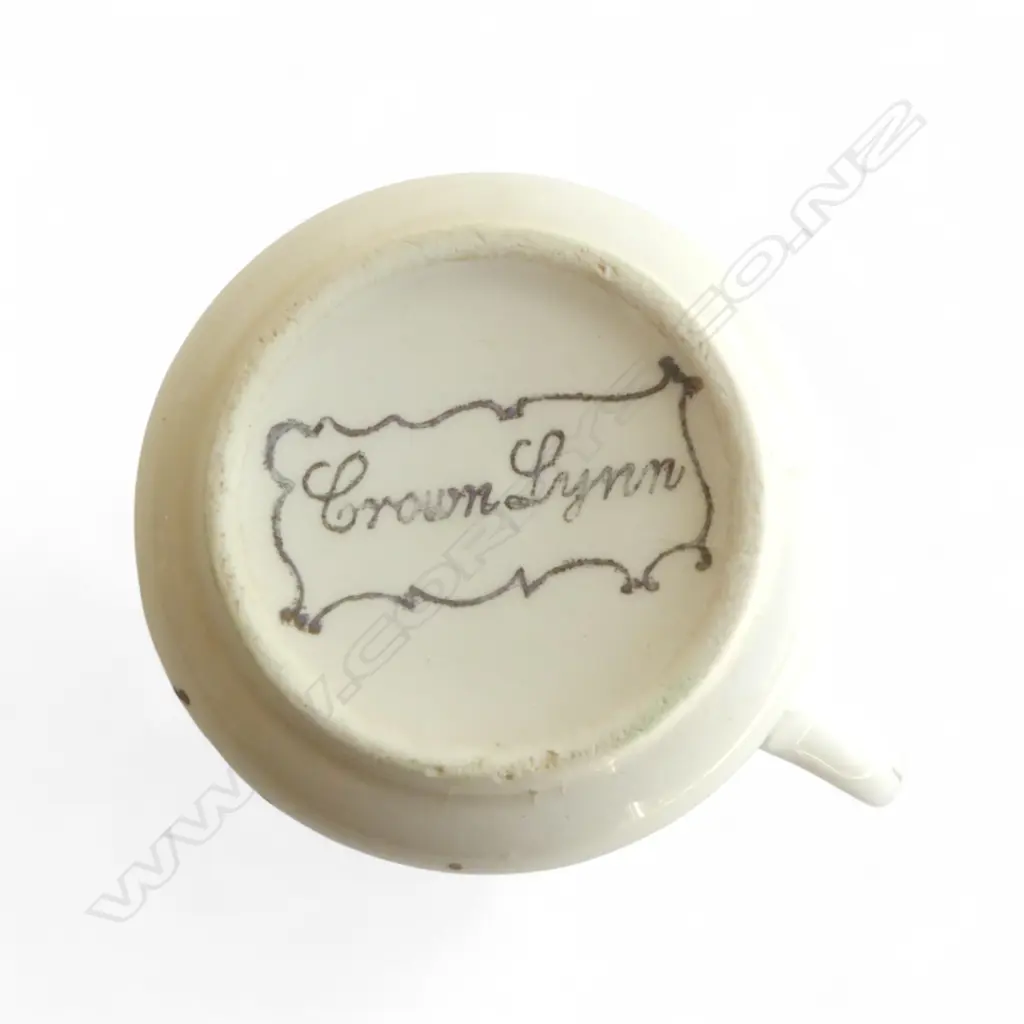 2 AMBRICO CROWN LYNN MIXING BOWLS (1 w. EARLY MARK, 1 UNMARKED, BOTH FAULTS), C/L COFFEE POT & 3 C/S + URN VASE W.280mm Image 1++