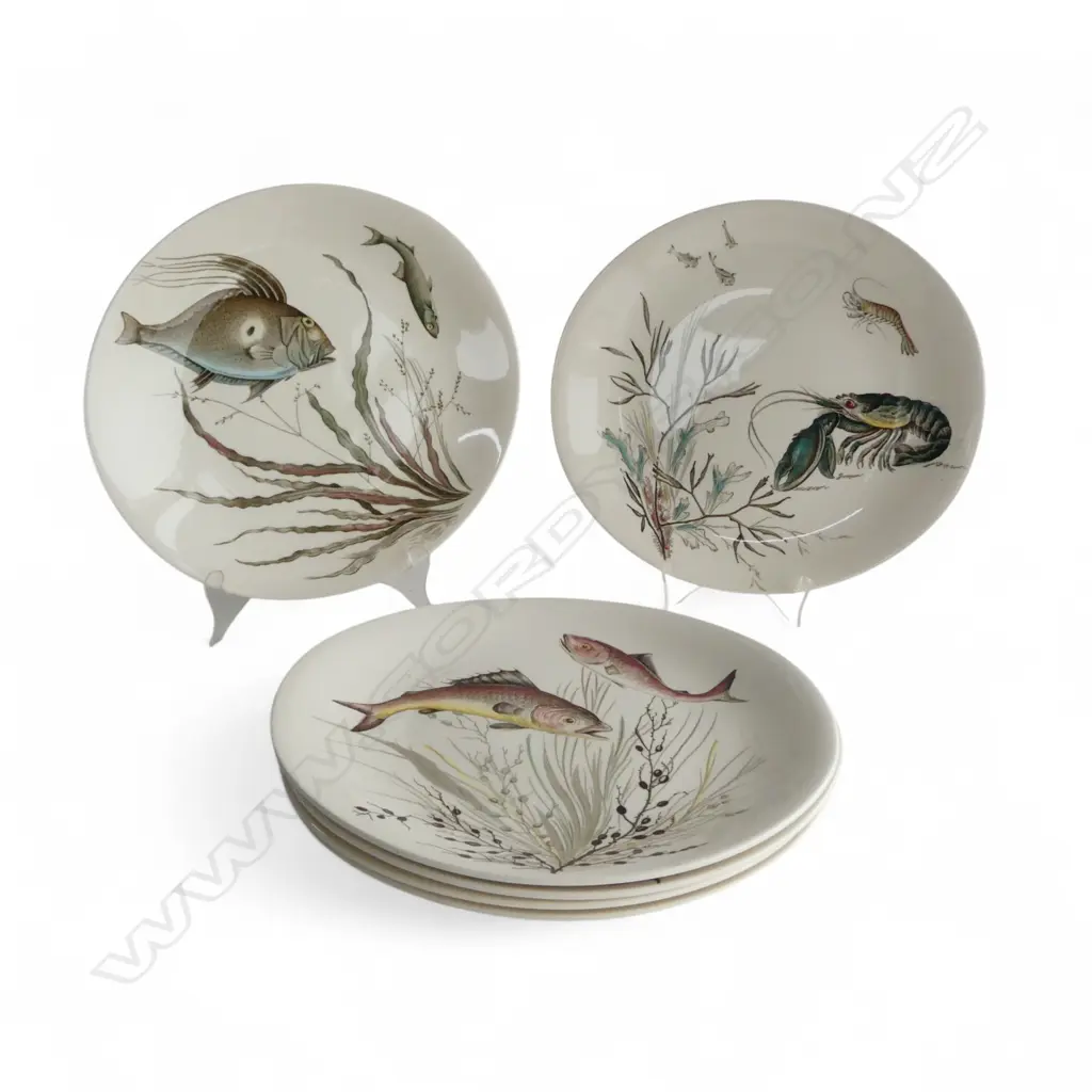 6 JOHNSON BROS. 'FISH' PLATES 245x265mm RIM CHIP TO ONE PLATE Image 1++