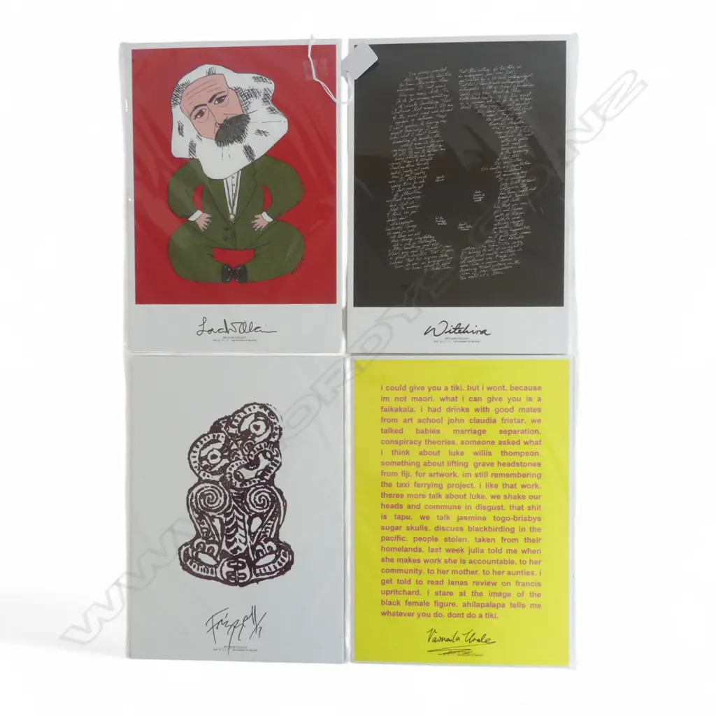 4 ART ACHE COLLECT DIGITAL PRINTS; DICK FRIZZELL, VAIMAILA URALE, JOHNSON WITEHIRA, LAURA WILLIAMS 300x210mm Image 1++