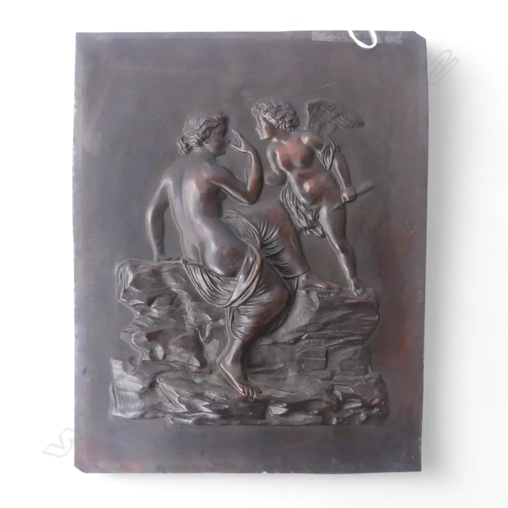 VICTORIAN REPOUSSE PANEL OF APHRODITE &EROS, 270 x 215mm Image 1++