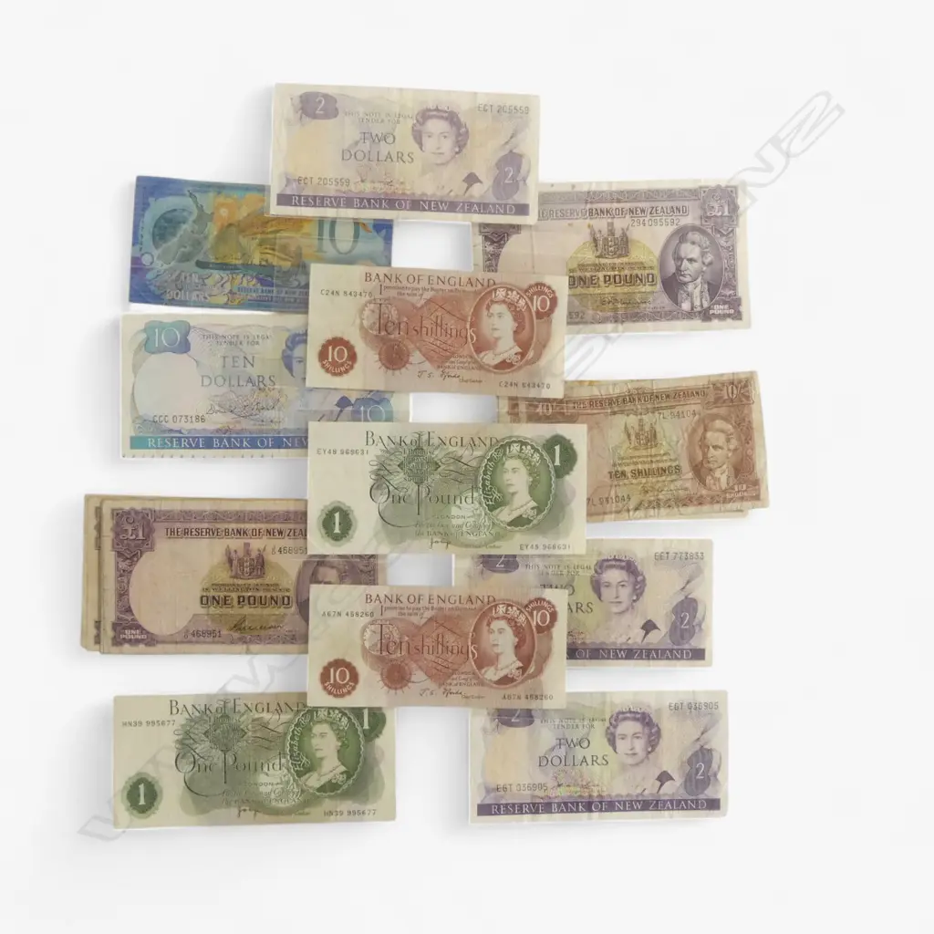 ASST. ENGLISH & N.Z. BANK NOTES Incl.$10 MILLENNIUM Image 1++