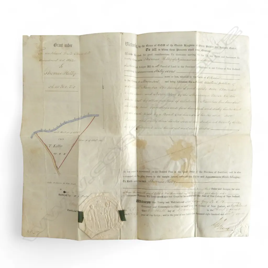 1867 CROWN LANDS DOCUMENT SIGNED BY CHARLES HEAPHY 350x395mm Image 1++