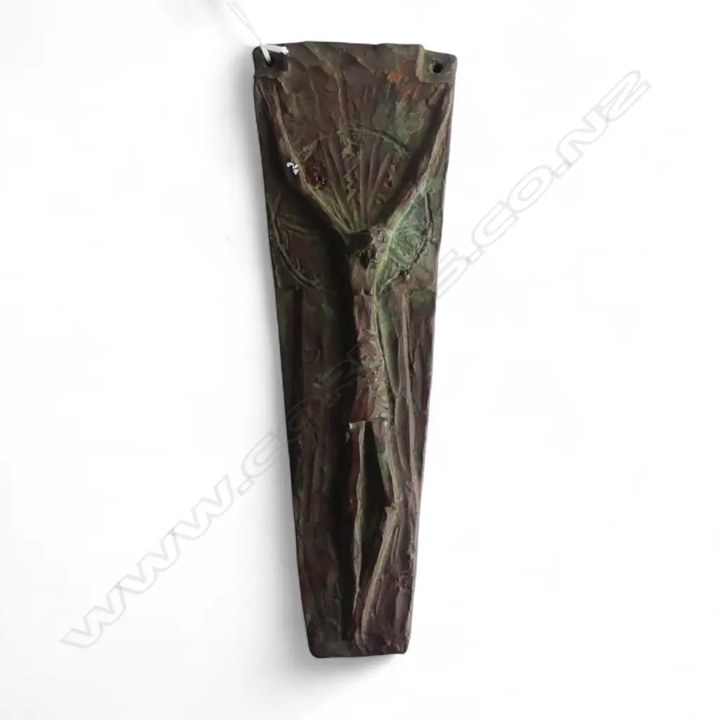 BRONZED CERAMIC CRUCIFIX PLAQUE 270x90mm Image 1++