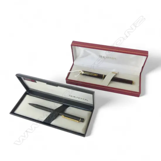 2 BOXED SHEAFFER PENS, BALLPOINT & 14CT GOLD FOUNTAIN