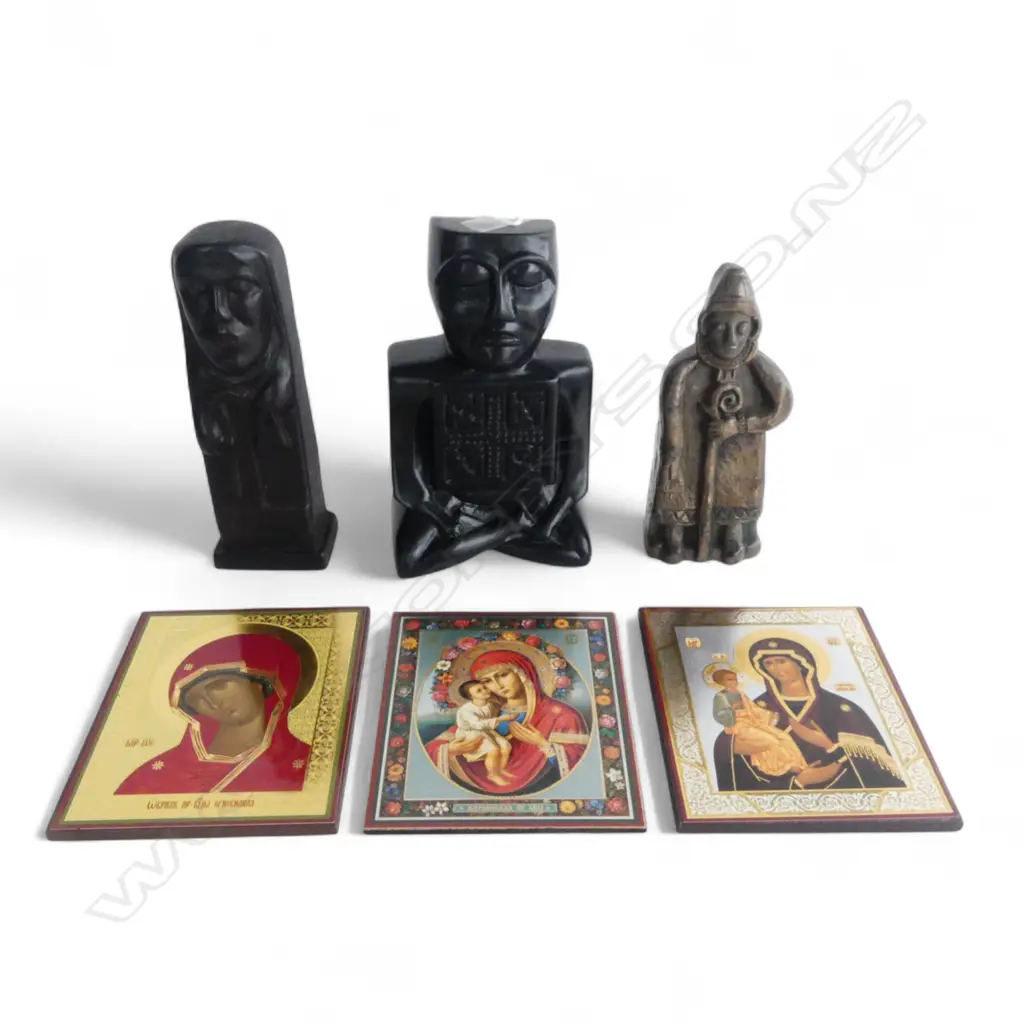 3 CELTIC FIGURES H.175mm + RUSSIAN ICONS 135x115mm Image 1++