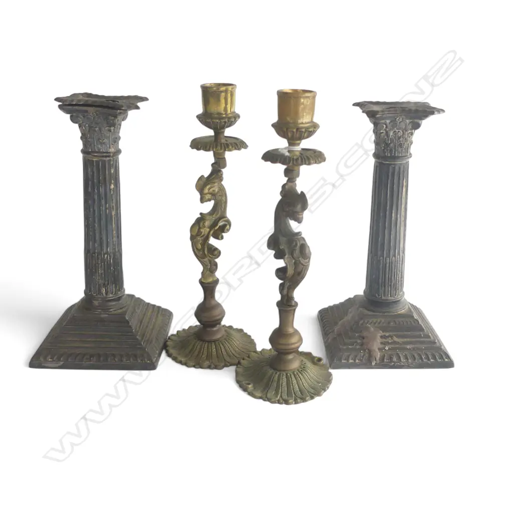 TWO PRS OF CANDLE STICKS H195mm Image 1++