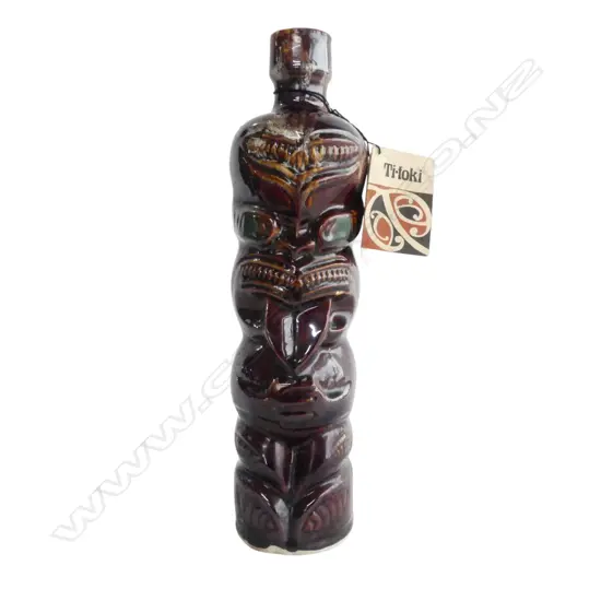 ORIGINAL STONEWARE TITOKI BOTTLE WITH LABEL, H.300mm