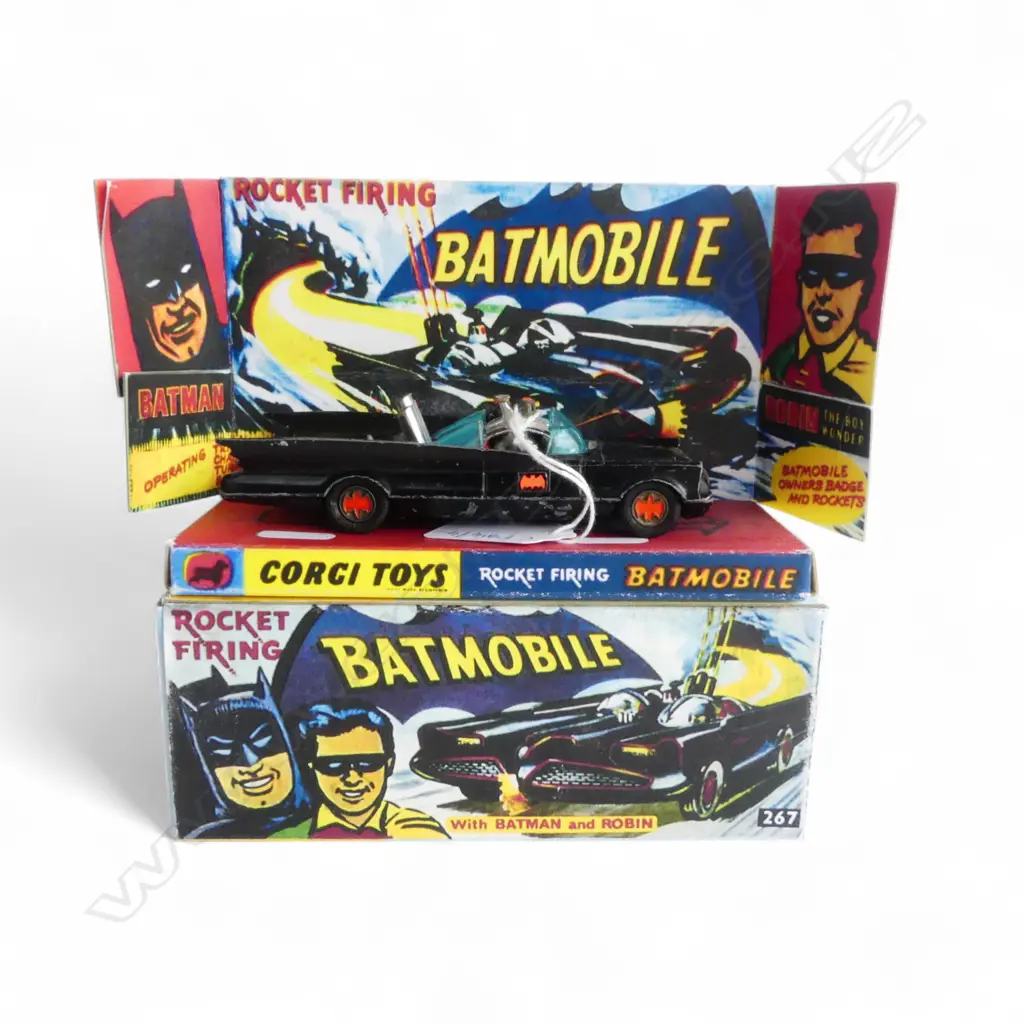 CORGI TOYS BATMOBILE L.125mm w. REPRODUCTION BOX Image 1++