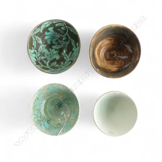 KEUM SUN LEE 4 DECORATED PORCELAIN BOWLS, H.80mm