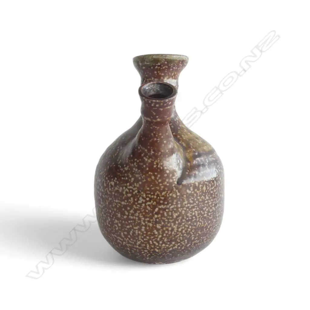 POTTER UNKNOWN C. 1970s SALT GLAZE POURER - COAL FIRED? H. 210MM Image 1++