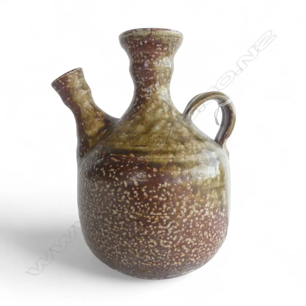 POTTER UNKNOWN C. 1970s SALT GLAZE POURER - COAL FIRED? H. 210MM Image 1++