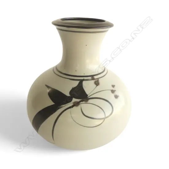 PETER COLLIS - TROUT FLY VASE, UNMARKED H. 270MM