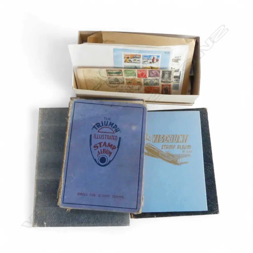 4 STAMP ALBUMS + BOX FIRST DAY COVERS ETC Image 1++