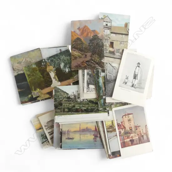 90+ OLD EUROPEAN POSTCARDS MOSTLY SCENIC TENERIFE, NAPOLI ETC 