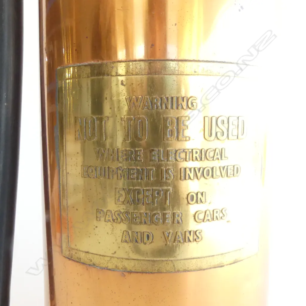 VINTAGE BRASS/COPPER N.Z.S.S. FIRE EXTINGUISHER by WORMALD BROTHERS LTD H.590mm Image 1++