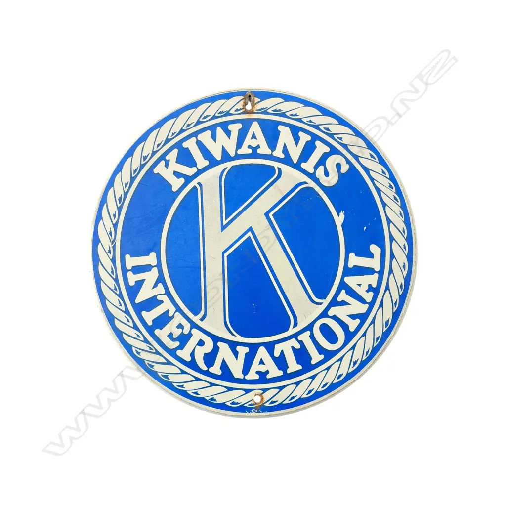 VINTAGE KIWANIS INTERNATIONAL ROUND METAL SIGN 460 mm Image 1++