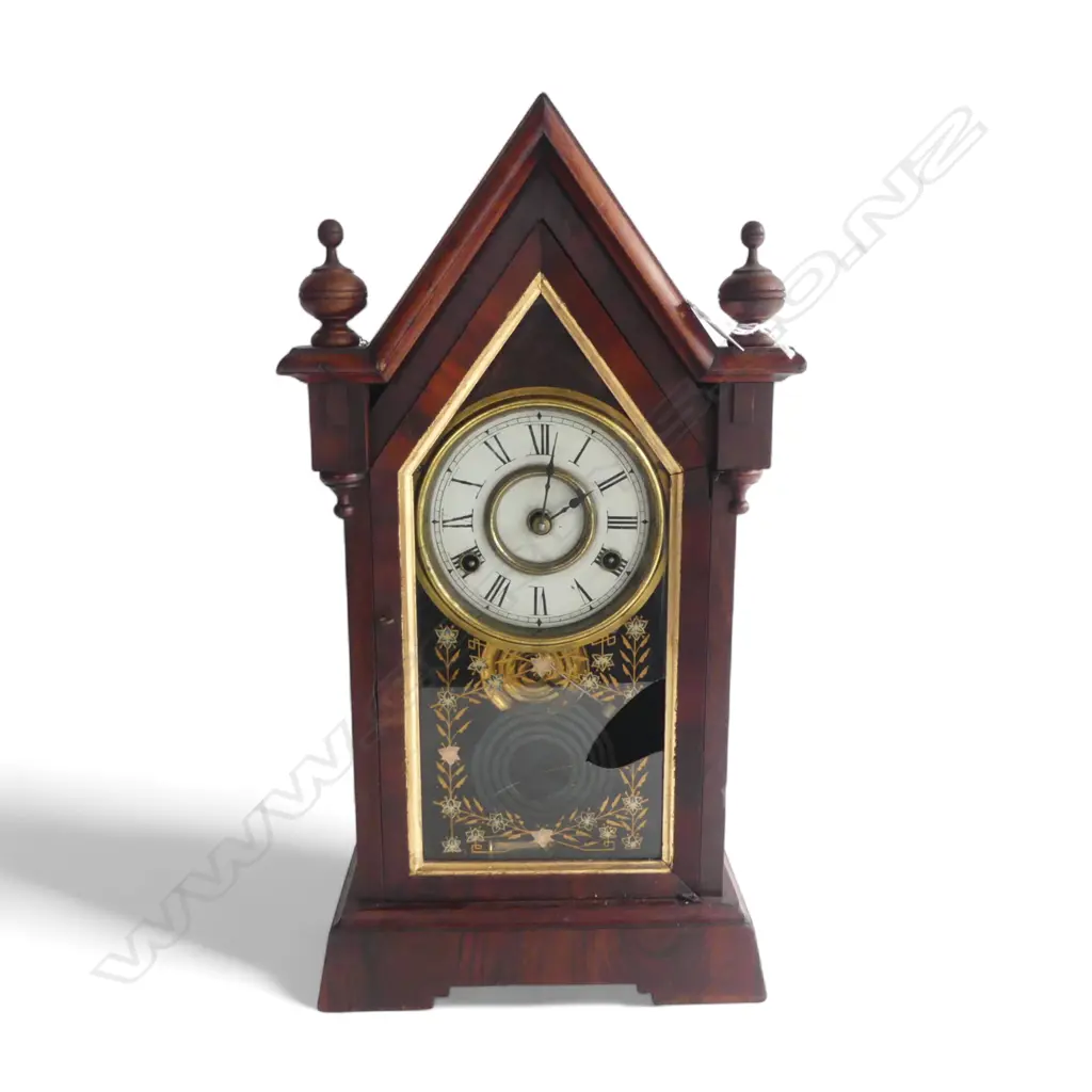 LATE 19thC MANTEL CLOCK H.485mm GLASS BROKEN Image 1++
