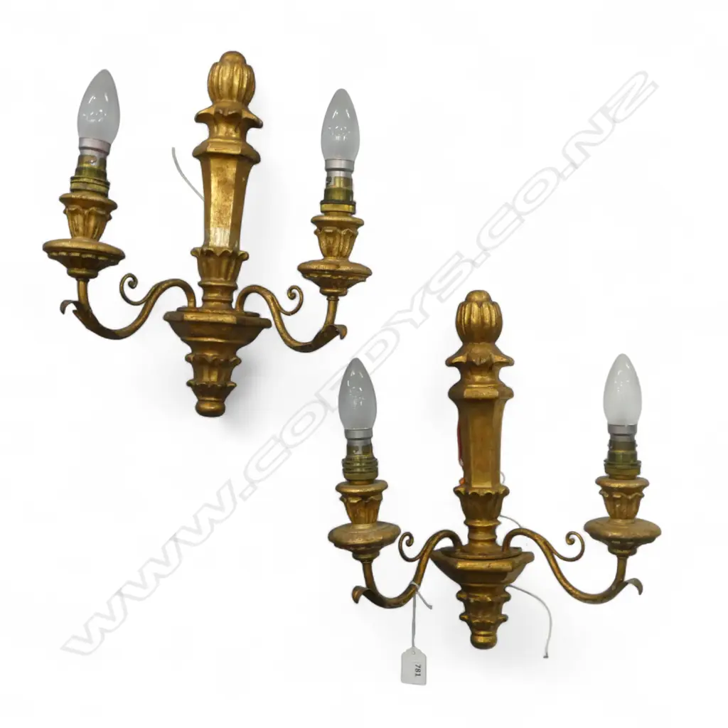 PR GILT WOOD SCONCES H.380mm Image 1++
