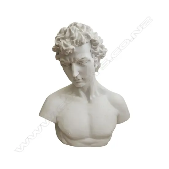 DAVID BUST MICHELANGELO RESIN SCULPTURE 320 x 270 mm