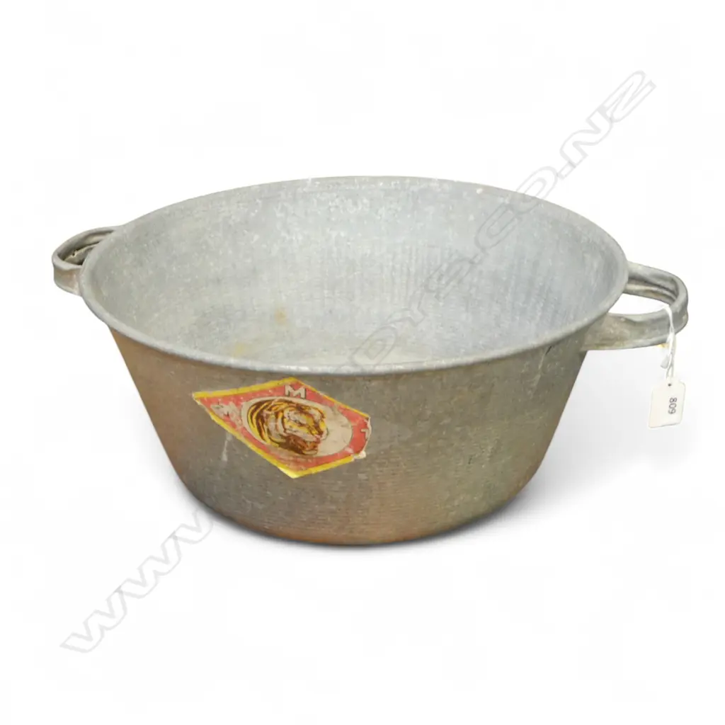 VINTAGE FRENCH ZINC TUB Dia.380mm Image 1++