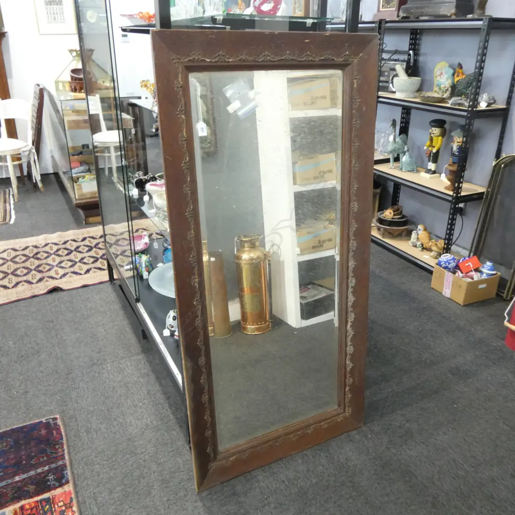 VINTAGE WOOD FRAMED MIRROR (FAULTS) 1410x700mm Image 1++