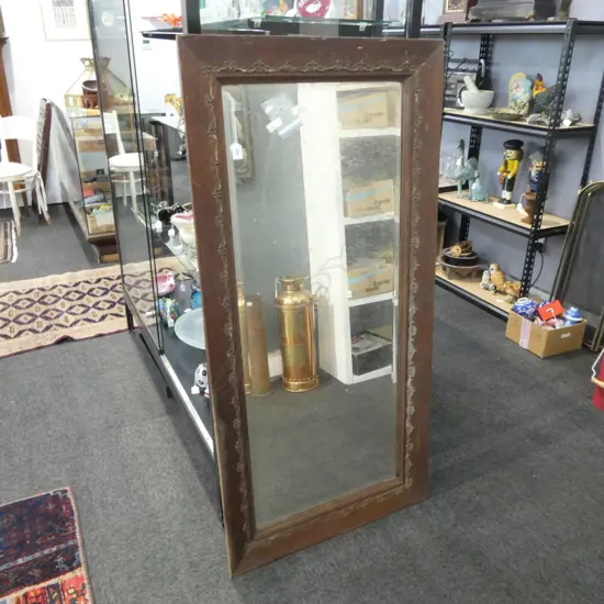 VINTAGE WOOD FRAMED MIRROR (FAULTS) 1410x700mm