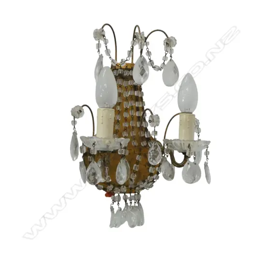 CRYSTAL & GILT WALL SCONCE H.350mm