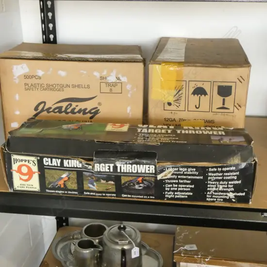 CLAY KING TARGET LAUNCHER + 2X BOXES AMMO [UNUSED]