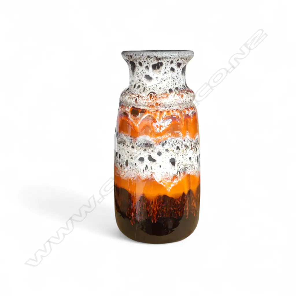 LARGE WEST GERMAN RETRO VOLCANO GLAZE VASE H370MM Image 1++