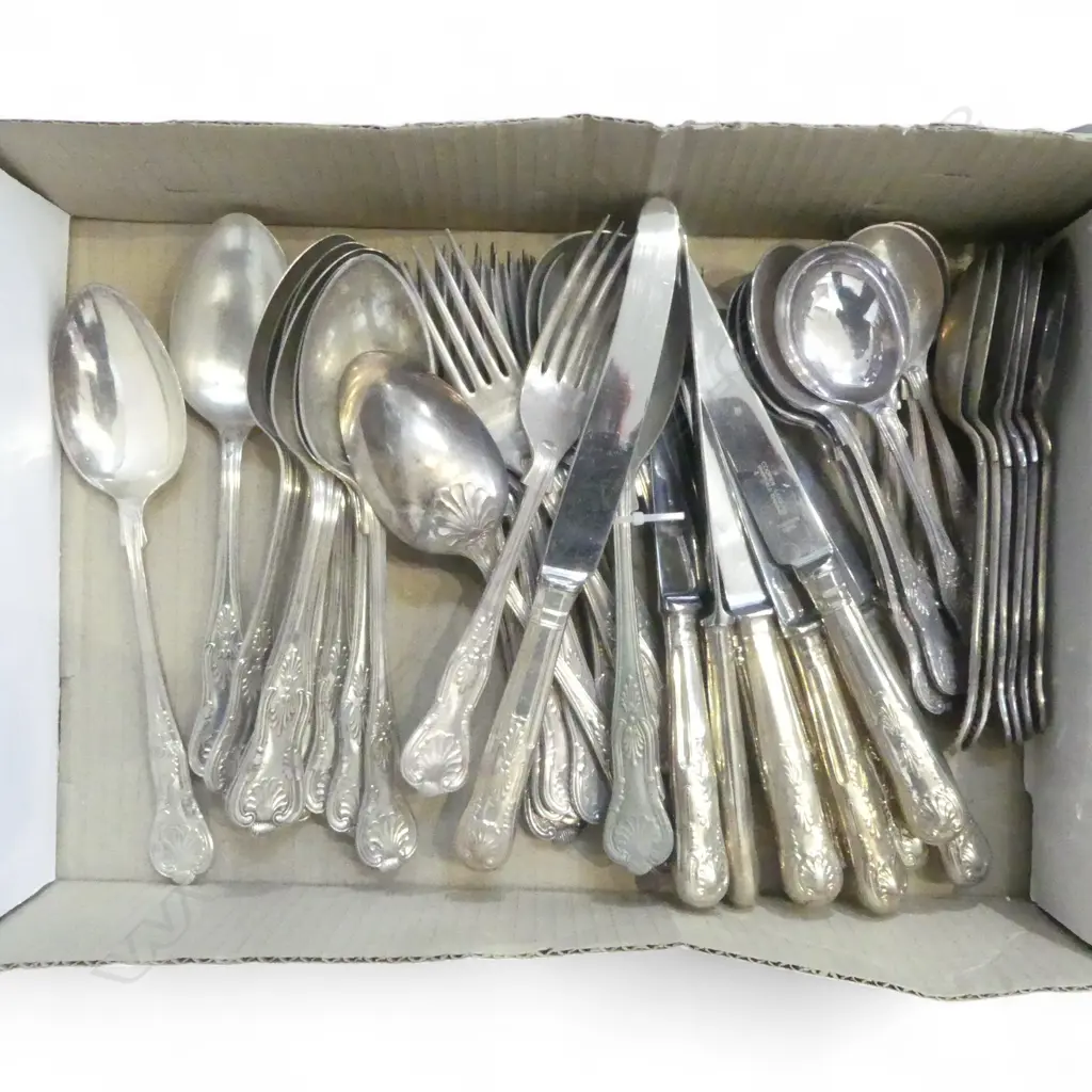 TRAY LOT DOUBLE STRUCK EP CUTLERY SHEFFIELD STEEL KNIVES L240MM Image 1++