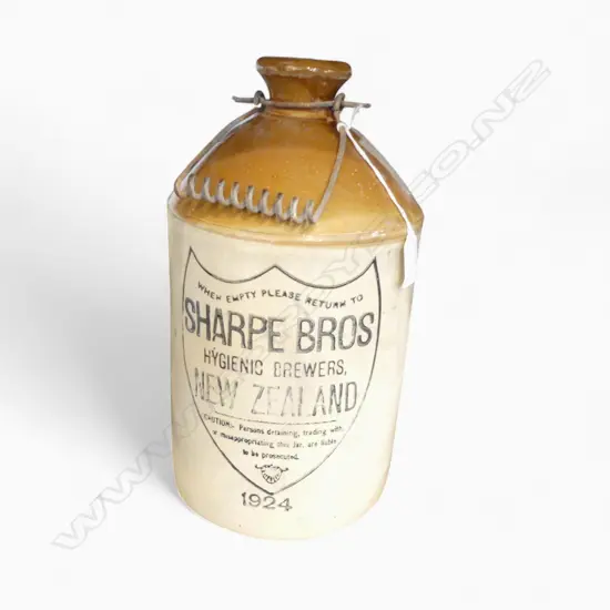 SHARPE BROS STONEWARE 1924 BOTTLE SMALL CRACK H400MM