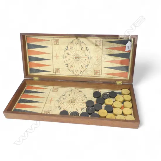 VINTAGE CHESS BOARD / BACKGAMMON SET W.450mm