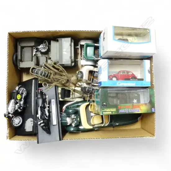 ASST. MODEL VEHICLES Incl. MODERN ARMOUR JEEP WILLYS (SOME FAULTED)