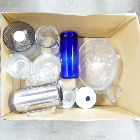 ASST. GLASS JUGS, VASES ETC